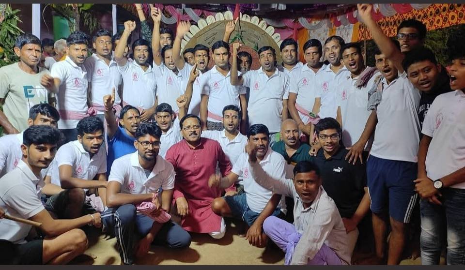 Celebrating together in the pandal